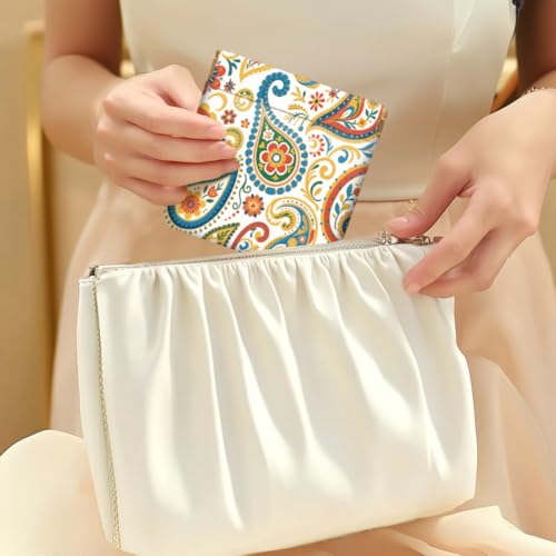 Peacoblue Paisley Pattern Coin Purse,PU Leather Squeeze Pouch 4PCS - style: Paisley Pattern