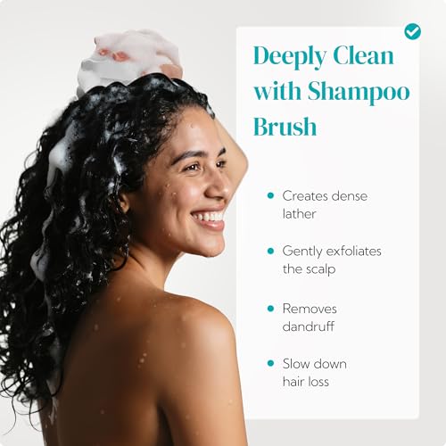 HEETA 2-Pack Large Scalp Massager Scrubber Shampoo Brush for Hair Growth - color: Light Beige & Green