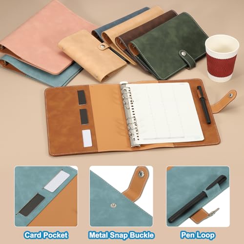 PATIKIL A5 PU Leather Binder Cover 6 Ring Loose Leaf Light Blue - color: Light Blue, size: A5