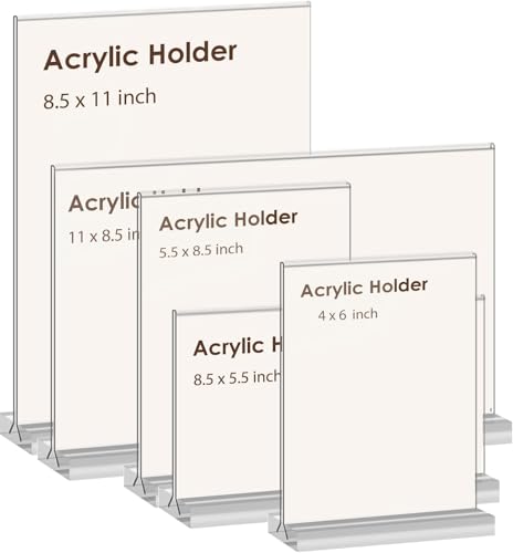 newnewshow 8.5x11 Clear Acrylic Sign Holder, Display Stand, Plastic Card Holder for Business, Office, Retail (12 Pack 8.5x11) - size: 12 Pack 8.5x11