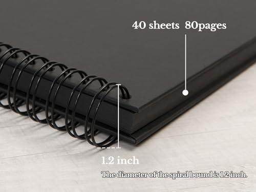 potricher 10 x 10 Inch DIY Scrapbook Photo Album 80 Pages, Black - color: Black, size: 10 Inch 80 Pages