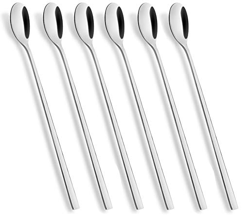 AOOSY 9-In Long Handle Spoon, Coffee Stirrers, Ice Tea Spoon,Set of 6 - color: A Long Silver Spoon