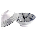 Ceramic Ramen Bowl Set of 2, 7'' Large Soup Bowls, Black