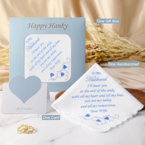 Wedding Handkerchiefs Something Blue Gifts for Bride & Groom - color: Groom Gift from Bride