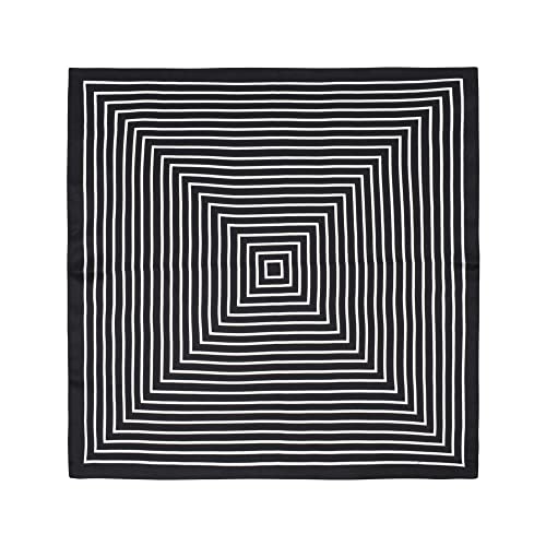 100% Mulberry Silk Scarf - 21" Square Lightweight Neckerchief, Gift Packed - color: Back Stripe