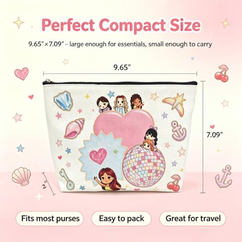 Korean Singer Group Makeup Bag, Cat Eyes Kpop Music Inspired Cosmetic Bags, Purse Gift for K-Pop Lovers (Style-02) - color: Style-02