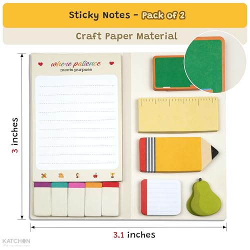 KatchOn Teacher Sticky Notes Set -Pack of 2, Teachers Appreciation Gifts - color: Multicolor