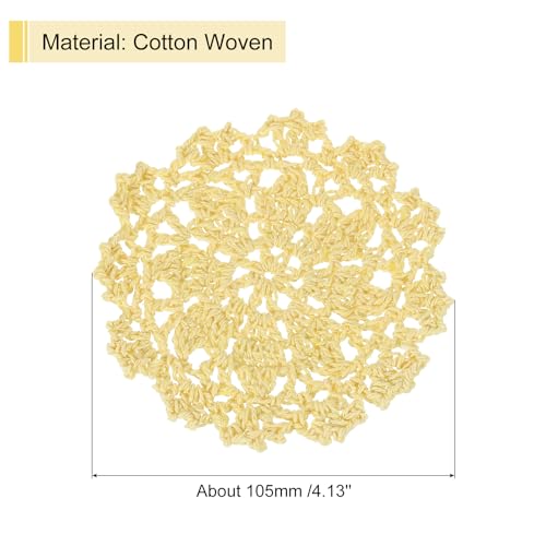 uxcell Fabric Coasters, 8pcs 4" with Floral Pattern Light Yellow - color: Light Yellow