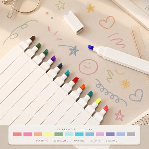 Crtiin 52 Pcs Aesthetic Pencil Pouch Set with Pen Highlighters, Beige - color: Beige