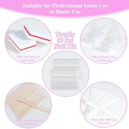 50 Sets Disposable Manicure Kit(50 Set -White) - size: 50 Set -White