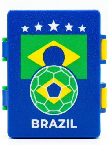 Soccer Sticker Organizer Box (Brazil) - color: Green - Yellow - Blue - White