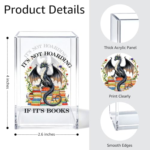 It's Not Hoarding If It's Books Pen Holder Dragon Bookmark Holder - color: Transparent72