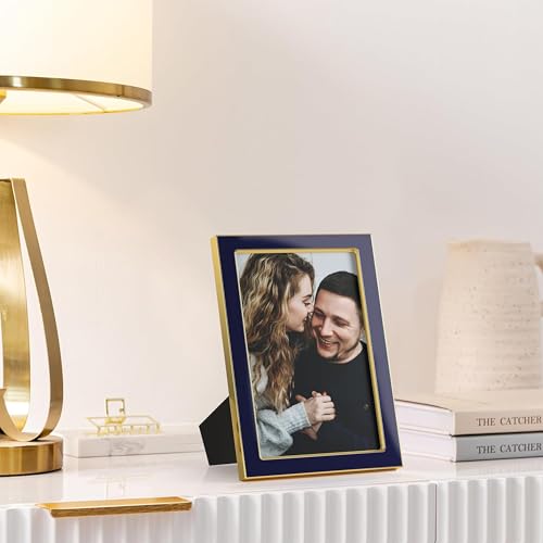eletecpro 5x7 Enamel Picture Frame with Real Glass Cover, Navy, 2-Pack - color: Navy, size: 5x7
