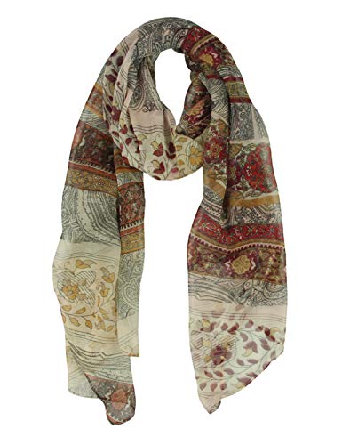 PANTONIGHT Long Chiffon Sheer Scarf Gradient Shaded Colors Lightweight Scarf For Womens - color: Brown 722