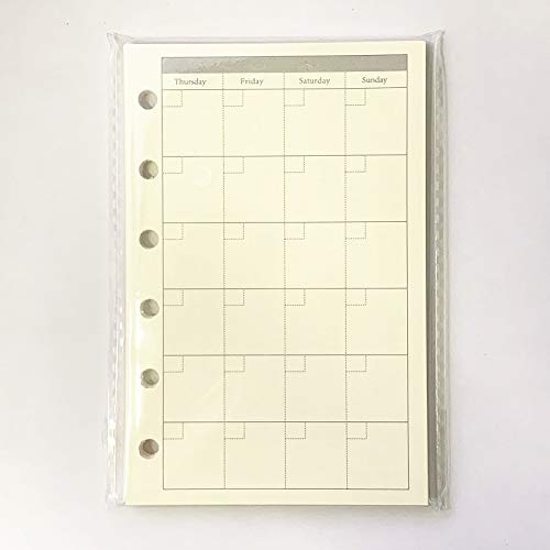 Planner Refill, Pocket Notebook, Month Tracker Binder Refills for 6 Holes Filofax/Personal Journal, 100Gsm Quality,45sheets/90pages A7 Refill, 4.84 x 3.23'', Harphia - color: Monthly Plan, size: A7