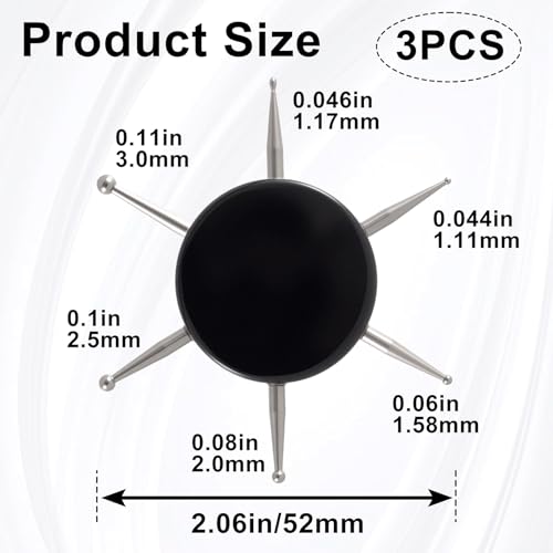 3 Pcs Nail Dotting Tool, 6-in-1 Metal Dotting Tool Nail Art, Black - color: black, 3 pcs