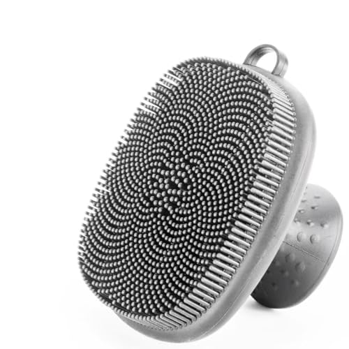 Silicone Face Scrubber for Men, Gentle ExfoliatorPad & Massager, Facial Cleansing/Wash Brush Removes Dead - color: Black02