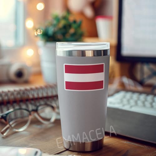 (3PCS) Austria Flag Stickers, Austrian Sticker Countries Flag Waterproof Vinyl Decals For Laptops, Tumblers, Water Bottles, Books, Scrapbooks, Size 3 x 2 Inch - color: Austria