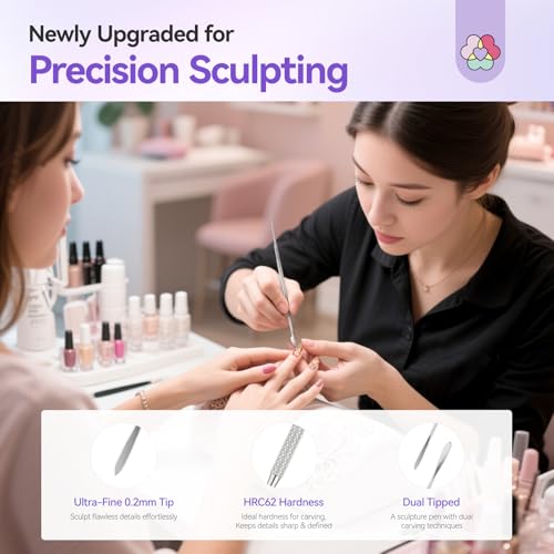 SAVILAND Dual-Head 3D Nail Art Sculpture Pen 3PCS - size: 3pcs