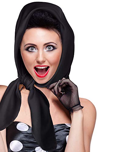 SATINIOR Square Neck Scarf Women - color: Black, size: 23.6 x 23.6 inches