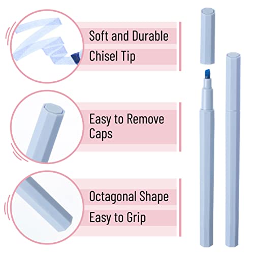 Mr. Pen- Aesthetic Highlighters No Bleed, 6 Pack, Pastel Colors, Chisel Tip - color: Muted Pastel, size: 6 Pack