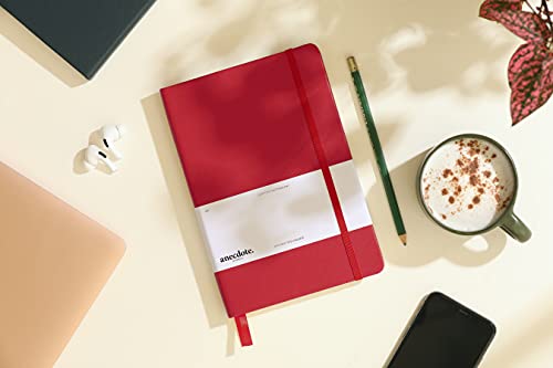 ANECDOTE. Lined Journal Notebook,192 Pages, A5 size: 8.3" x 5.4"| Hardcover - color: Red, size: 8.3" x 5.4"