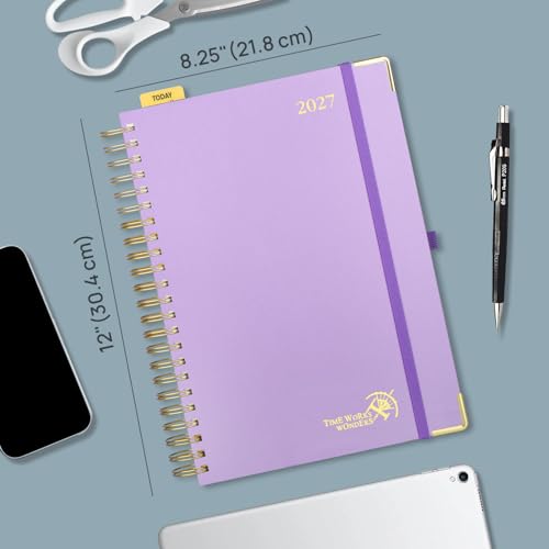 POPRUN 2027 Daily Planner One Page Per Day, Large 8.5" x 12" Calendar Book - color: Black, size: Large - 8.5" x 12", style: Calendar Year 2027