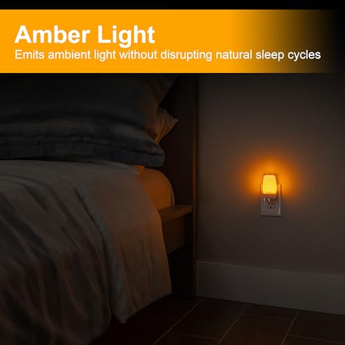 GE SleepLite Plug in Night Light with Dusk to Dawn Sensor, 2 Pack - color: Amber, size: 2 Pack