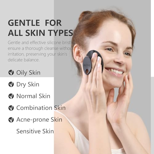 Silicone Face Scrubber 2 Pack, BEAUTAIL Manual Facial Cleansing Brush - color: Black+starlight