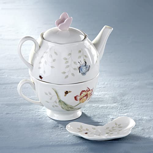 Lenox 6083927 Butterfly Meadow Teapot with Lid, White - style: Teapot with Lid, White