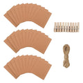 30Pcs 3x4Inch Brown Paper Photo Frames with String & Clips - color: Brown, size: 3x4inch