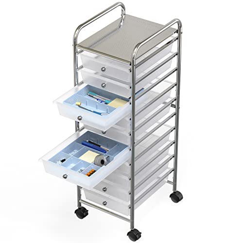 Simple Houseware Drawer Organizer Tray, 9 Adjustable Compartments, Blue - color: Blue, size: 1 Pack