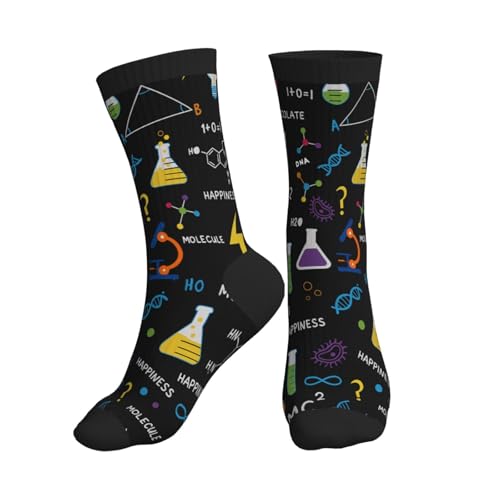 Crew Athletic Socks Funny Crazy Casual Sports Novelty Dress Socks for Women Men Running Hiking - color: Science Chemistry Math