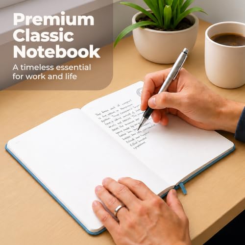 A5 Leather Notebook Journal Light Blue Lined Thick 300 Pages 5.8x8.3" - color: Light Blue, size: A5 300 Pages