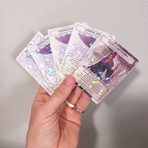 Honbay 100PCS Holographic Card Sleeves Laser Flashing Card Film Idol Photo Sleeves Trading Cards Shield Cover for Protection and Decoration (Gemstone, 65x90mm)