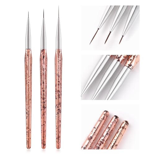 Fine Tip Nail Brush Liner Brush for Nails Striping Brush 7/11/15mm - color: Orange