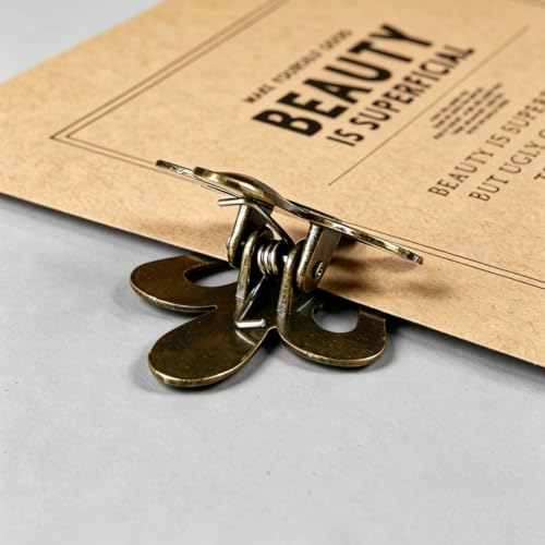 CRASPIRE 2Pcs Vintage Journal Clips Fleur De Lis Page Holder Antique Bronze - style: Fleur De Lis