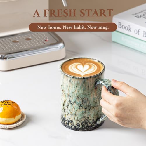 Celadon Rain Ceramic Mug, 22oz Reactive Glaze Mug, Housewarming Gift - color: 22oz - Celadon Rain · RENEW