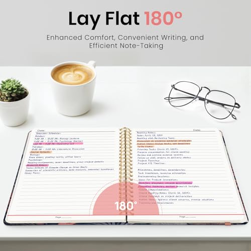 ZOTIA Lined Spiral Journal Notebook for Women, A5 College Ruled Journals for Writing, Hardcover Notebooks for Work, Note Taking and Office School Supplies, 140 Pages - Duskwave Reef - color: Z-Duskwave Reef