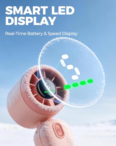 Diveblues Mini Portable Handheld Turbo Fan 27ft/s, 4000mAh Battery - color: Sakura Pink