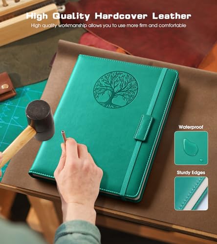 Biuwory B5 Leather Journal Notebook, 256 Lined Pages, Hardcover 7.8"×10.2" - color: Blue, size: Lined-256 Pages (7.8"×10.2")