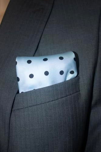 Royal Silk Polka Dot Pocket Square - 17" Handkerchief - 12mm Silk Twill - 100% Silk - color: Blue