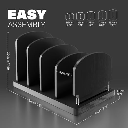 Cook Book Organizer, 4 Sections, Recipe Book Holder Rack, Tabletop Stand for Convenient Cookbook Storage, Vertical Cook Book Stand Kitchen, Binder Holder for Desk & Countertop (Black) - color: Black, size: 4 Sections