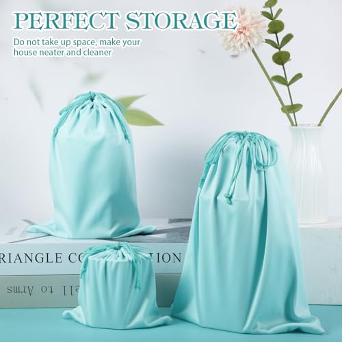 20 Pcs Satin Game Storage Bags for Women Men, S,M,L, Mint Green - color: Mint Green, size: S,M,L
