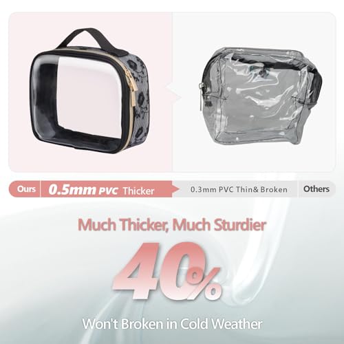 PACKISM Clear Makeup Bag Travel - TSA Approved Toiletry Bag, 2 Pack Black - color: Black