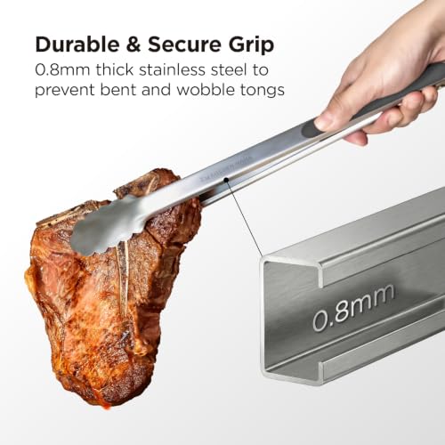 Kitchen Mama DuoEssentials Cooking Tongs Set, Metal Gray - color: Metal Gray