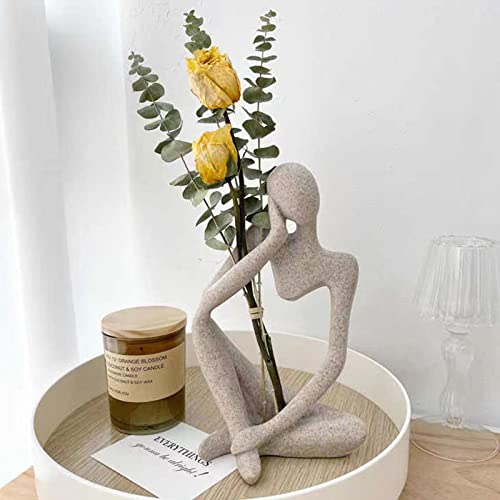 Thinker Statues And Sculptures, Sandstone Resin Thinker Statue Ornaments, Abstract Style Sculptures, Housewarming Gifts, Housewarming Decorations, Living Room Dining Desk Decorations (Right, Small) - color: Right, size: Small