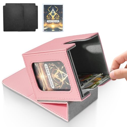 Card Deck Box for MTG Commander, Deck Case Holds 100 Double-Sleeved Cards - color: Pink & Gray, size: 1 Box