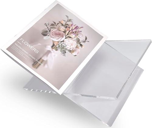 Honygebia Clear Acrylic Book Stands - Cross Frame Acrylic Book Holder, Open Bookstand for Display and Reading, Suitable for Art, Bible, Cookbook, Easel, Magazine, Textbooks 12.5" x 9.5" x 5.5" - color: Clear