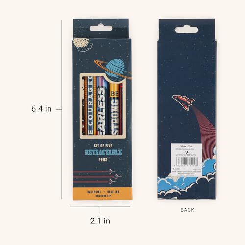 Christian Art Gifts Strong & Courageous Pen Set, Space Design - color: Strong & Courageous/Multicolor